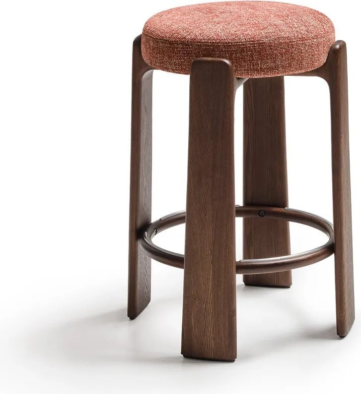 Hoker z litego drewna jesionowego w ceglasto-ciemnonaturalnym kolorze (wysokość siedziska 75 cm) Granite – Kave Home