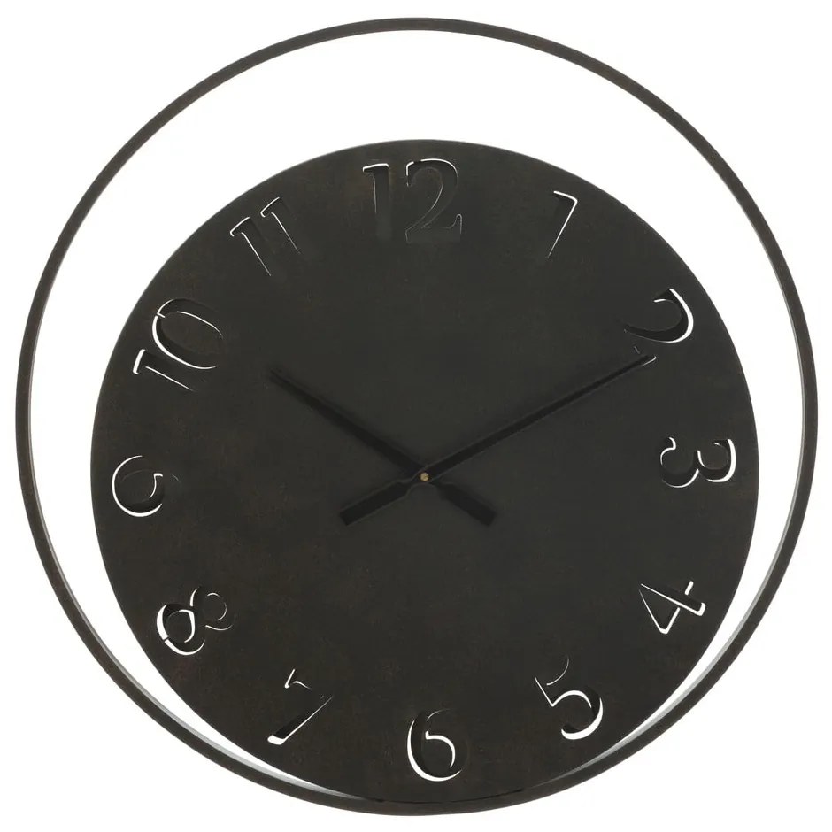 Czarny zegar ścienny Mauro Ferretti Circle, ⌀ 60 cm