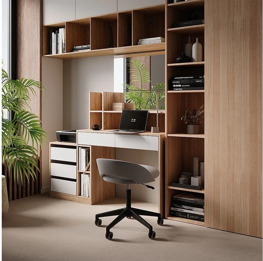 Biurko biały/sonoma 139.8x40x115 anja