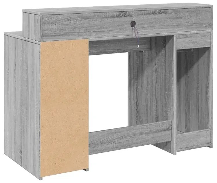 Biurko podświetlane 120 cm szary dąb sonoma K5-S29
