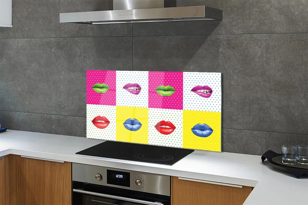 Panel szklany do Kuchni Kolorowe Usta
