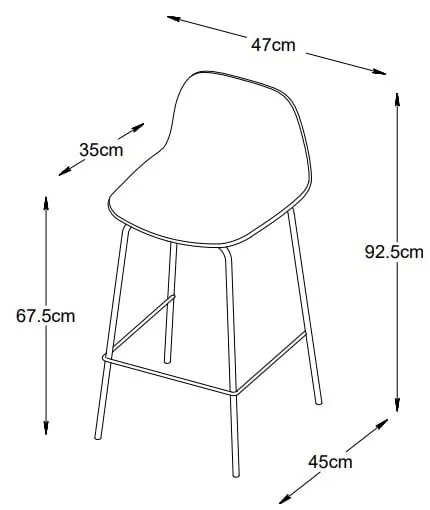 Jasnozielony plastikowy hoker 92,5 cm Whitby – Unique Furniture