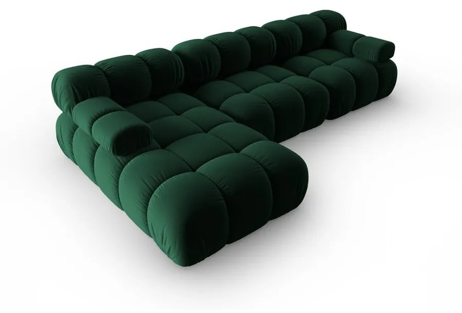 Zielona aksamitna sofa 285 cm Bellis – Micadoni Home