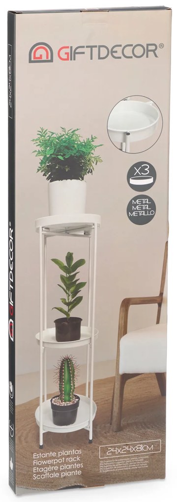 Kwietnik metalowy 3-poziomy, Ø 24 cm