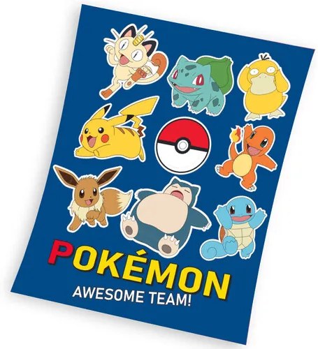 Koc dziecięcy Pokemon Gotowi do walki, 130 x 160 cm