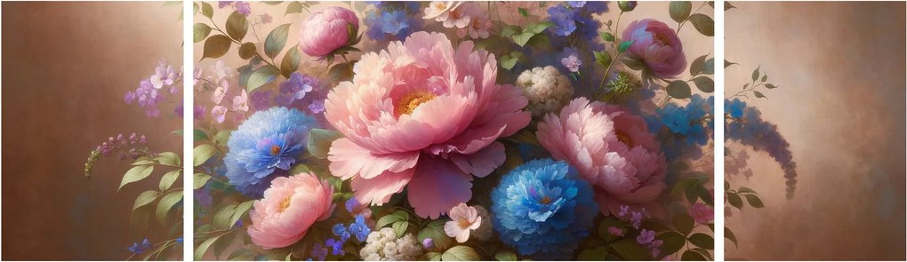 Obraz - Stół pełen kwiatów (170x50 cm)