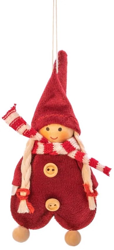 Tekstylna ozdoba świąteczna wykonana ręcznie 13 cm Gnome Girl – Sass &amp; Belle