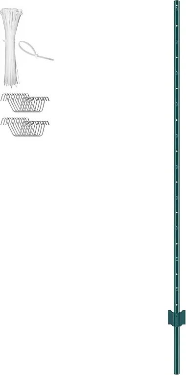 Płot Sztachetowy Metalowy SucceBuy 10-Pak 182.88 cm Zielonych Słupków Ogrodzeniowych w Kształcie Litery T