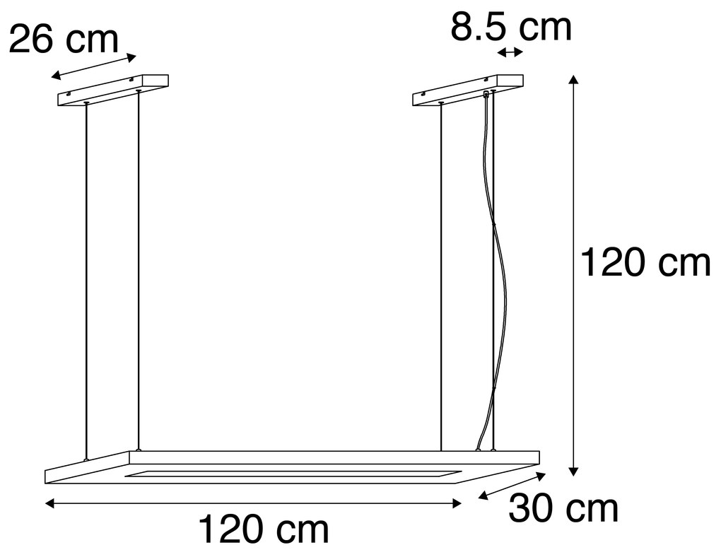 Drewniana lampa wisząca 120 cm z LED i pilotem - Ajdin Nowoczesny Oswietlenie wewnetrzne