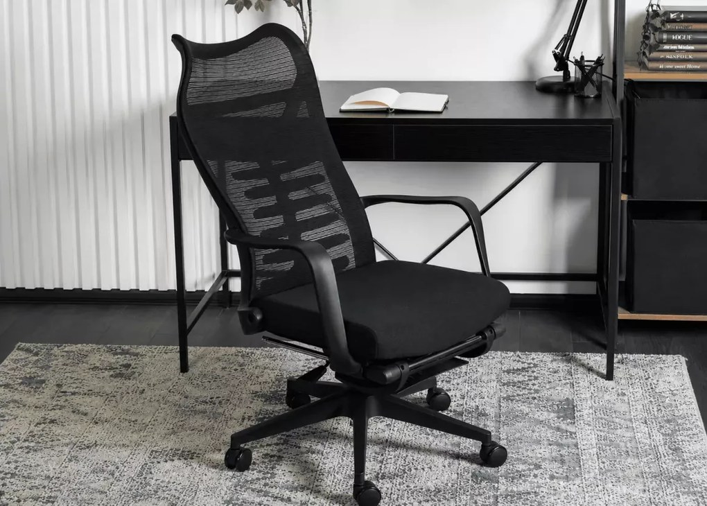 Ergonomiczny fotel biurowy Anaya z regulowanym zagłówkiem i wysuwanym podnóżkiem – komfort i design na najwyższym poziomie