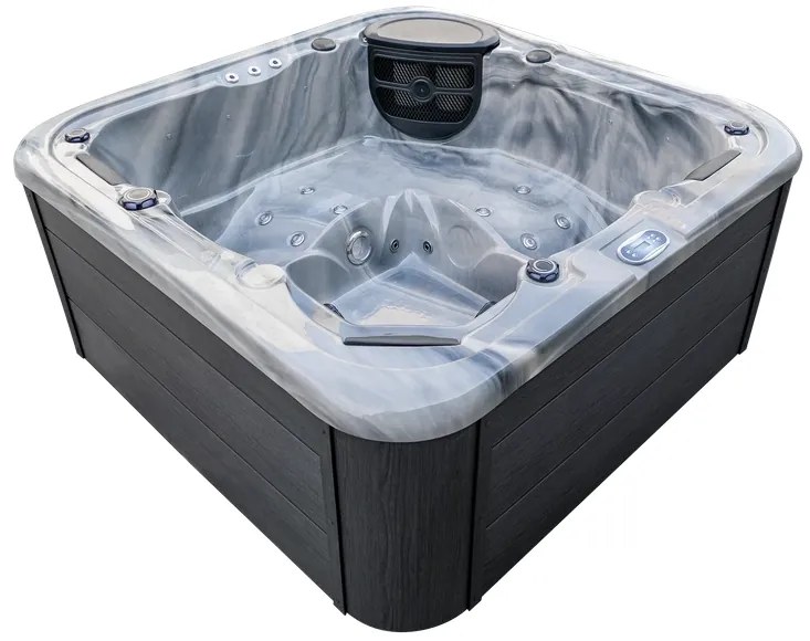 JACUZZI OGRODOWE WANNA  SPA 5-OSOBOWA WHITE OBUDOWA ANTRACYT 195x195 CM