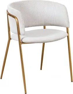 Krzesło Do Jadalni Tapicerowane Nalon Goud & Sztruksu Kremowa & Sztruksu - Sklum