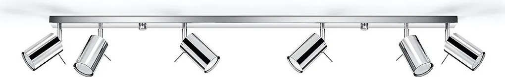 Plafony nowoczesny Briix, stal - 6 źródło światła 4000K - L.118 x H.16 cm - chrom