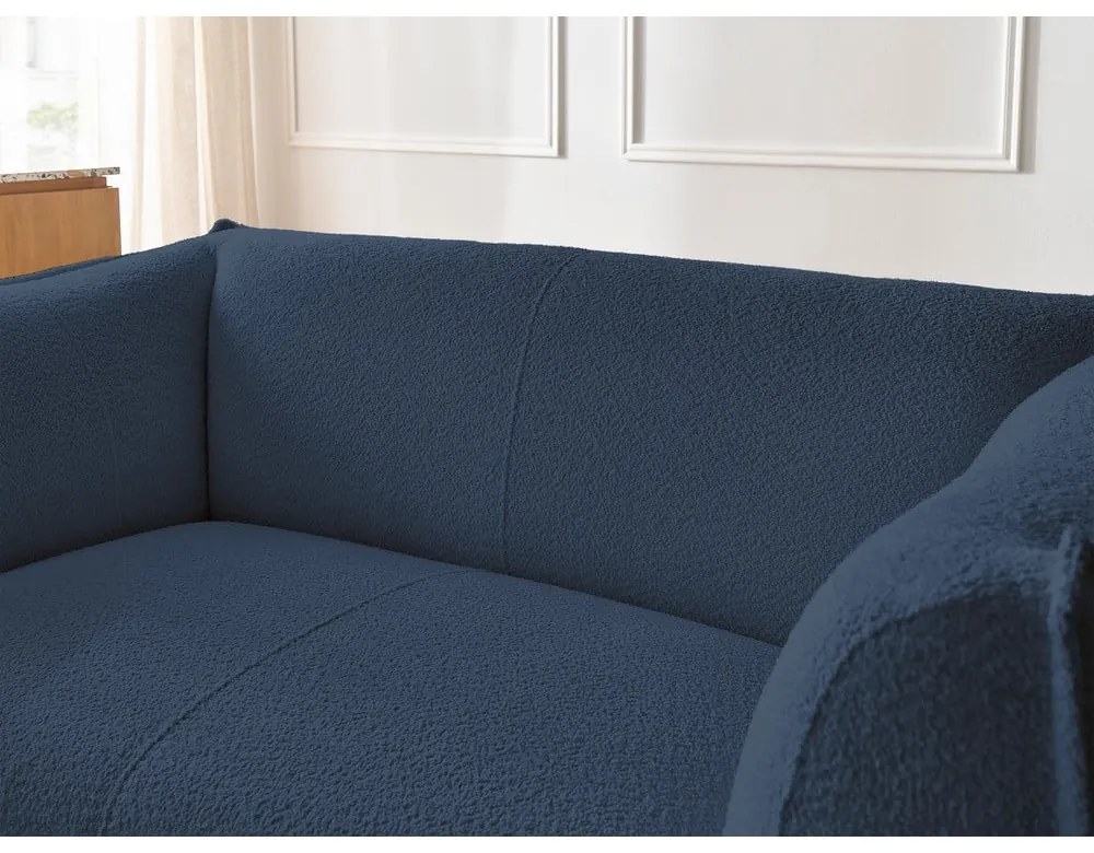 Ciemnoniebieska sofa z materiału bouclé 170 cm Giorgia – Bobochic Paris