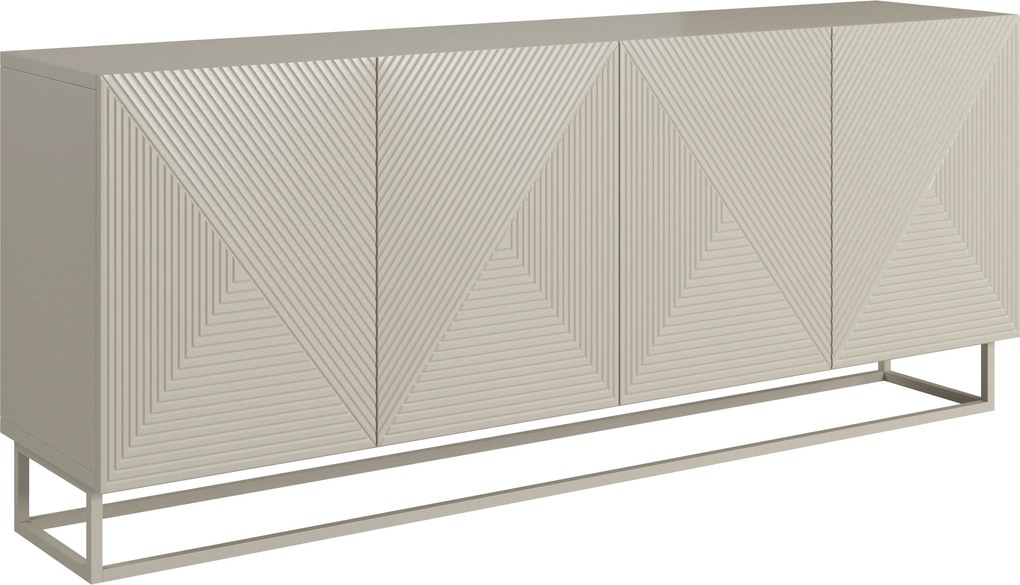 Komoda Asha 200 cm czterodrzwiowa - kaszmir / kaszmir stelaż