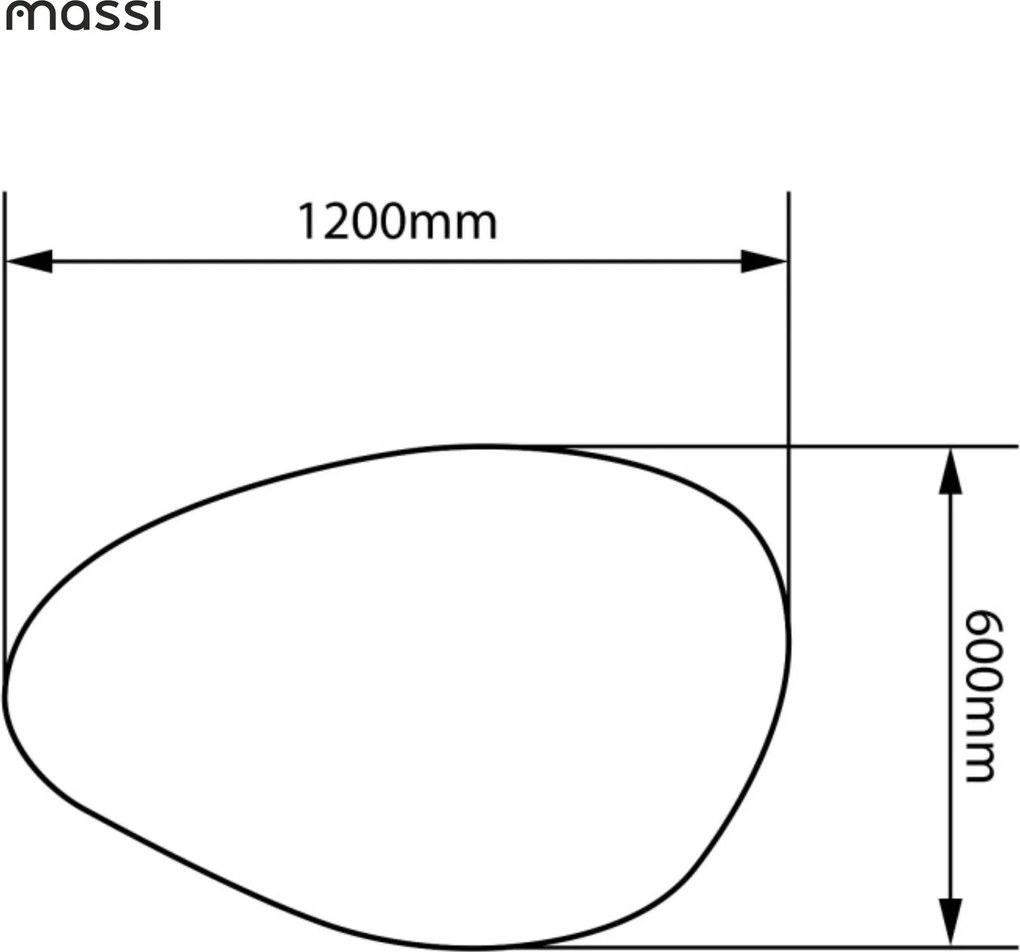 Lustro o nieregularnym kształcie oszlifowane bez ramy podświetlane MISTRAL LED | Różne rozmiary : Kolor tafli szkła - Srebrny, Rozmiar - 140 x 70 cm