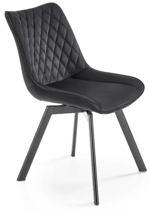 Krzesło tapicerowane K520 VELVET czarne obracane HALMAR