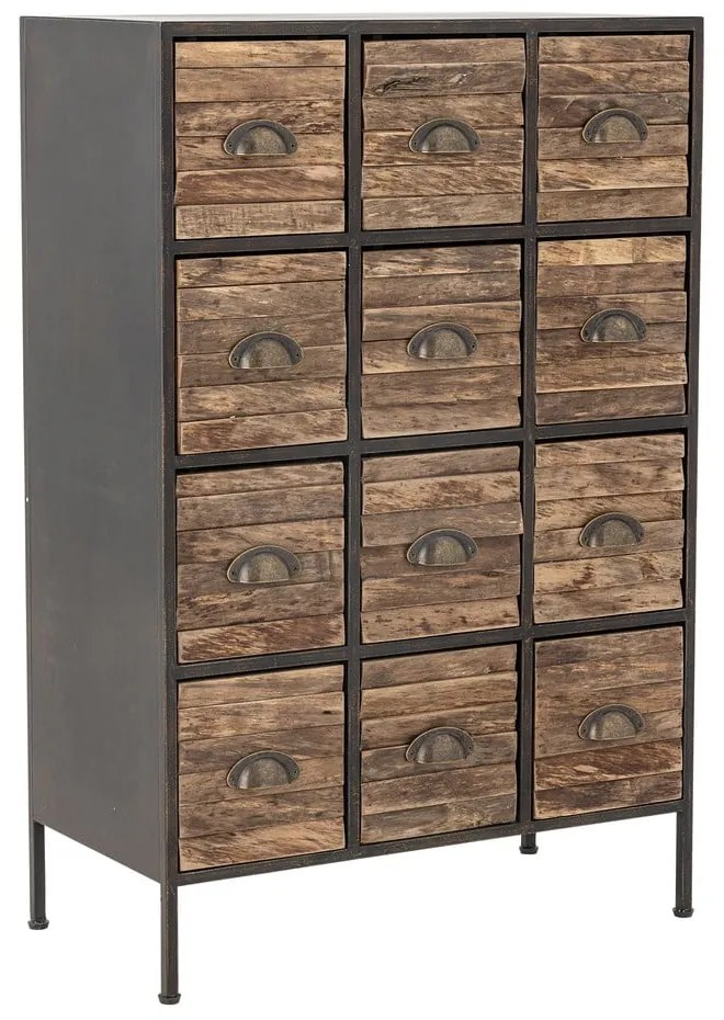 Czarno-brązowa metalowa komoda 60,5x92x33,5 cm Matteo – Bloomingville