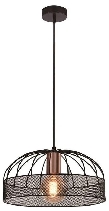 Czarna metalowa lampa wisząca ø 30 cm Levi – Candellux Lighting