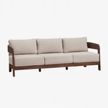 Sofa Ogrodowy 3-osobowy Z Drewna Akacjowego Uleno Ciemny Akacjowy Brąz - Sklum
