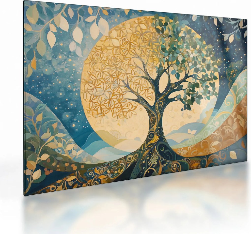 Obraz na szkle – Drzewo życia w księżycu (70x50 cm)