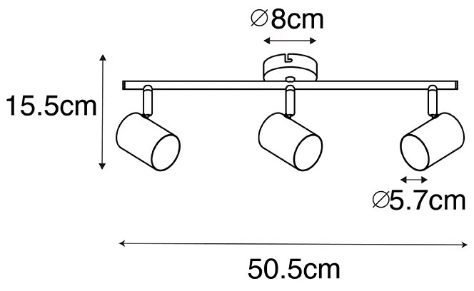 Nowoczesna lampa sufitowa mosiężna 3-punktowa regulowana - Jeana