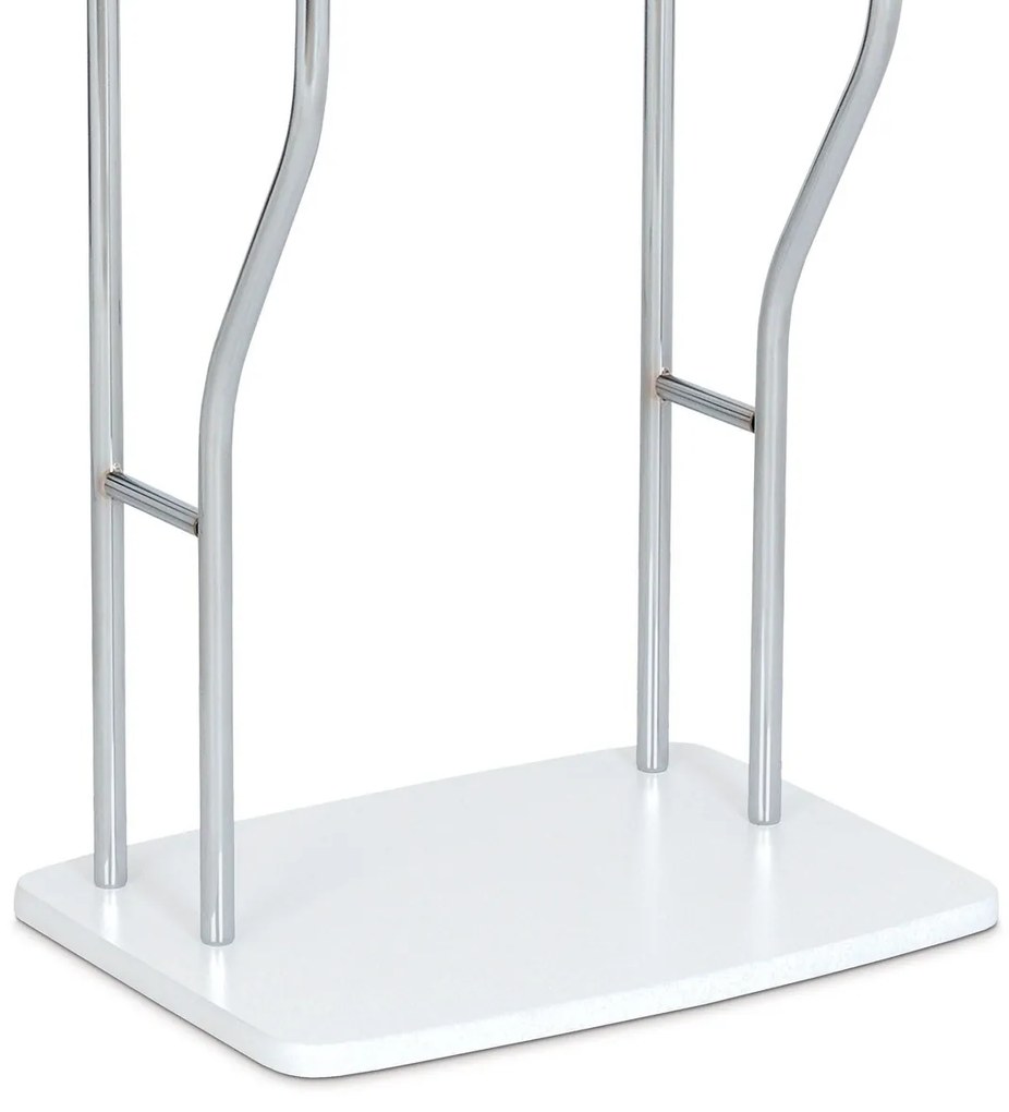 Cichy sługa Dustin chrom / biały, 45 x 108 cm