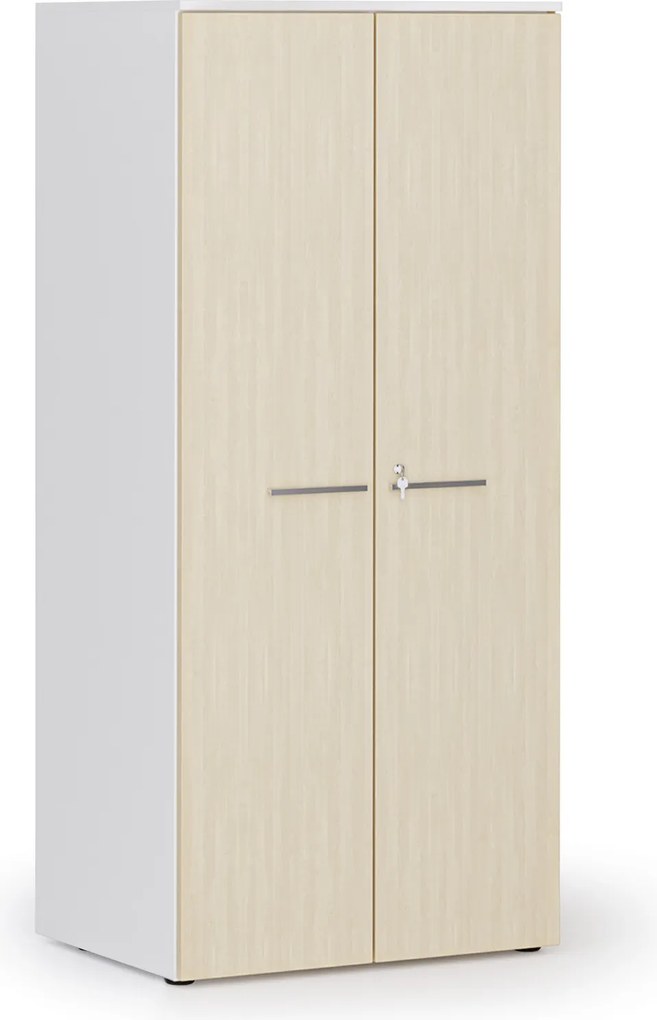 Szafa biurowa z drzwiami PRIMO WHITE, 1781 x 800 x 600 mm, biały/brzoza