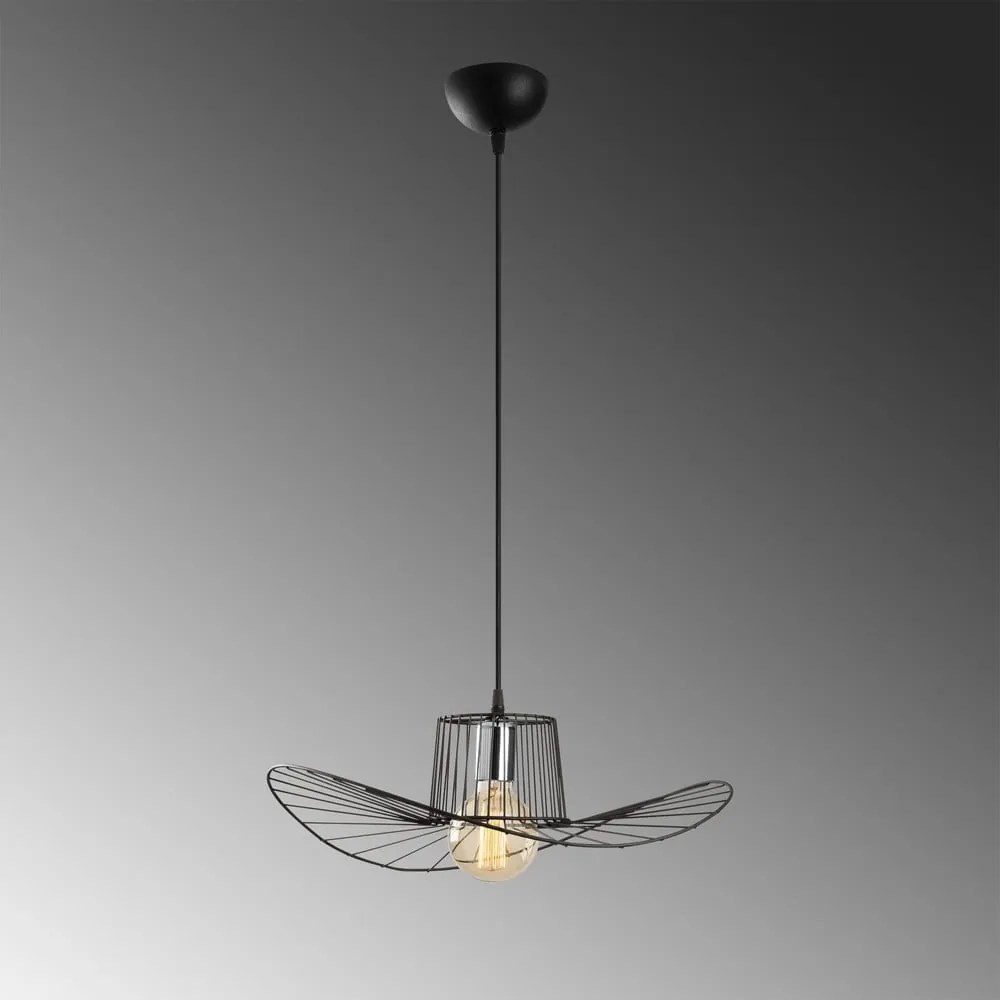Czarna lampa wisząca Opviq lights Tel Hat, ø 50 cm