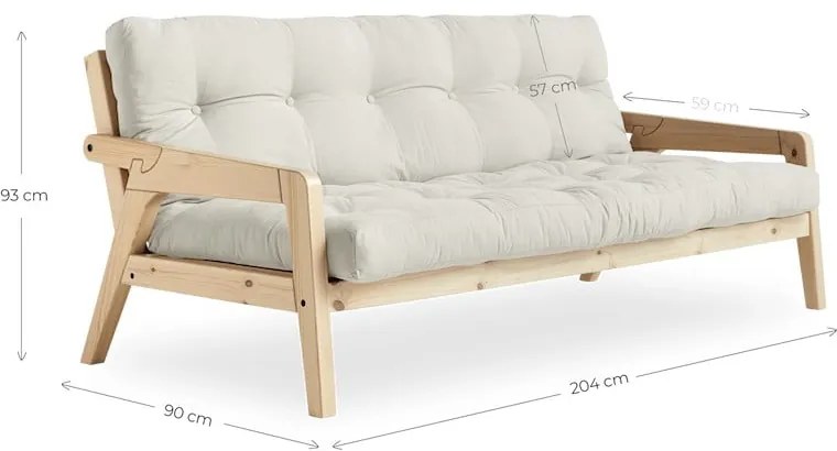 Biała rozkładana sofa 204 cm Grab – Karup Design