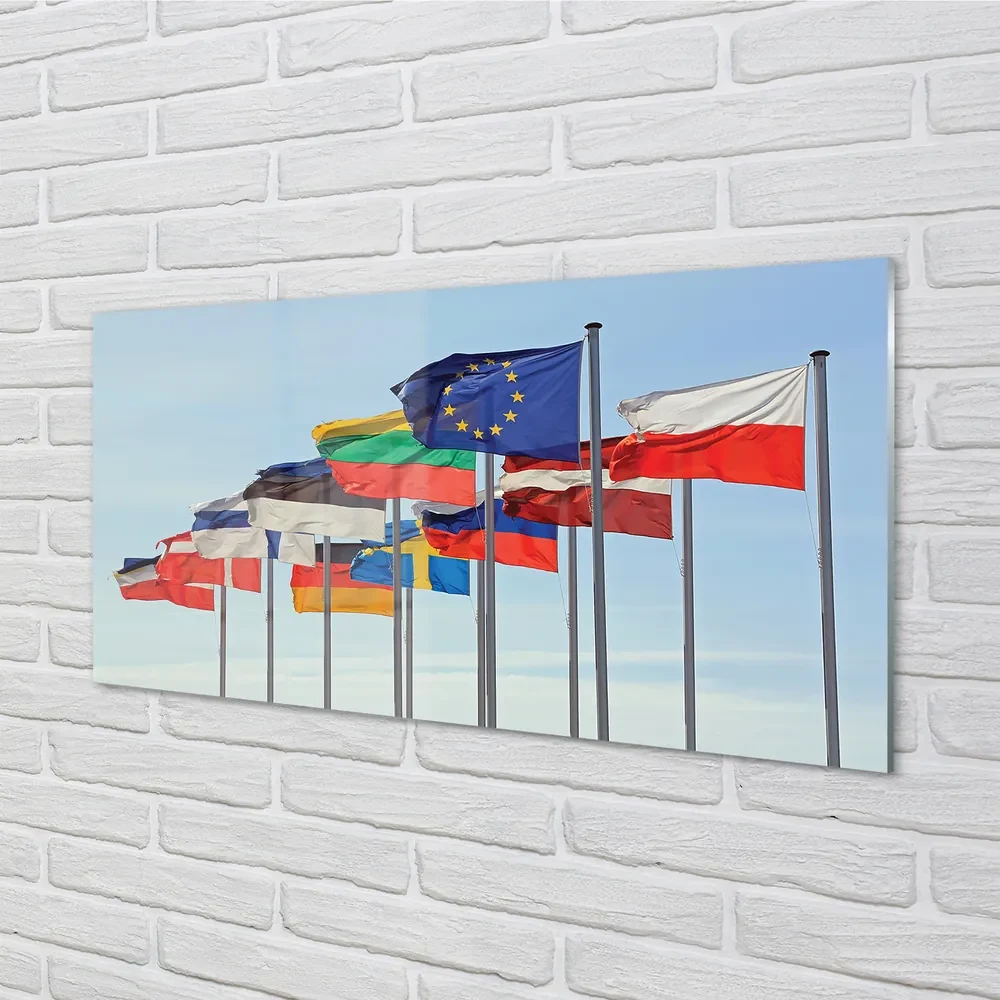 Obraz na szkle Dużo flag