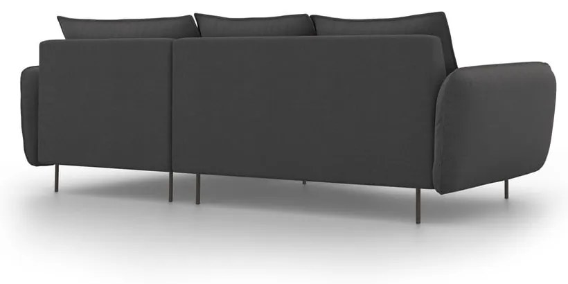 Ciemnoszara sofa narożna Cosmopolitan Design Vienna, prawostronna