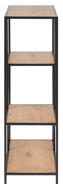 Czarno-naturalny regał w dekorze dębu 77x114 cm Seaford – Actona