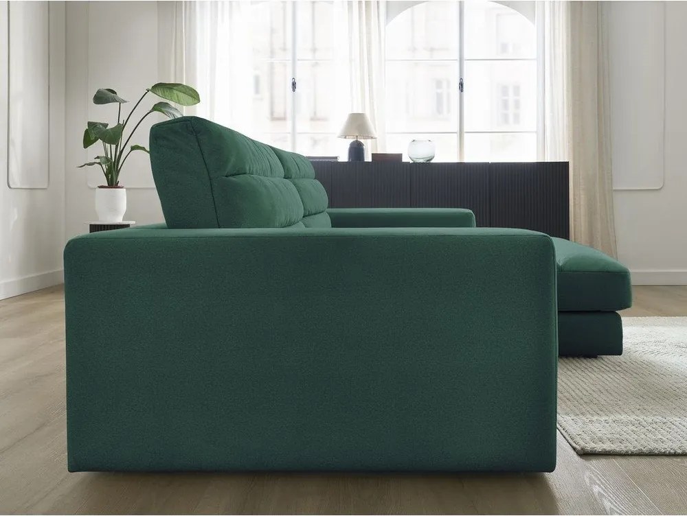 Zielony aksamitny narożnik (prawostronny/z szezlongiem) Sierra – Bobochic Paris