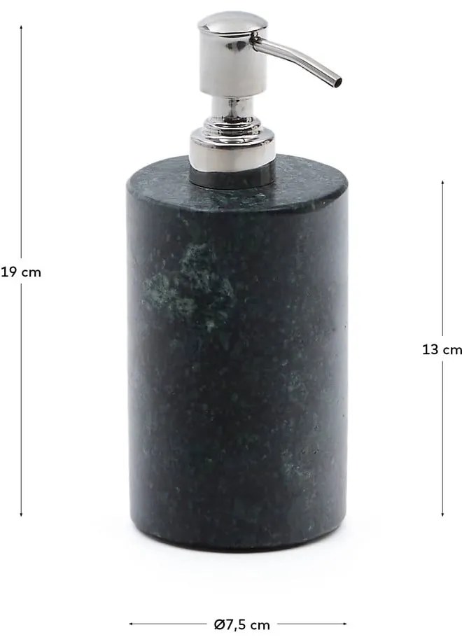 Ciemnozielony marmurowy dozownik do mydła 200 ml Elenei – Kave Home