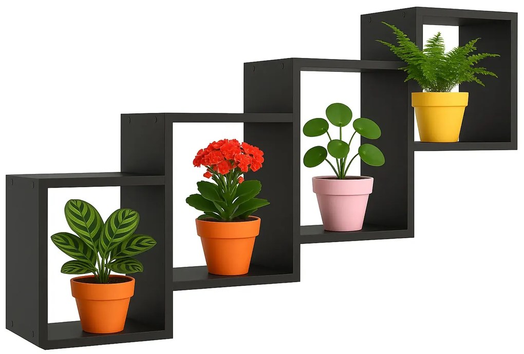 Czarna wisząca półka na kwiaty Z3-F38