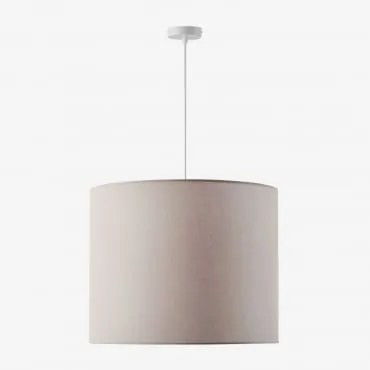 Lampa Sufitowa Wisząca Z Tkaniny Arlina Biała & Jasnoszary Taupe Ø50 Cm - ↑40 Cm Arlina - Sklum