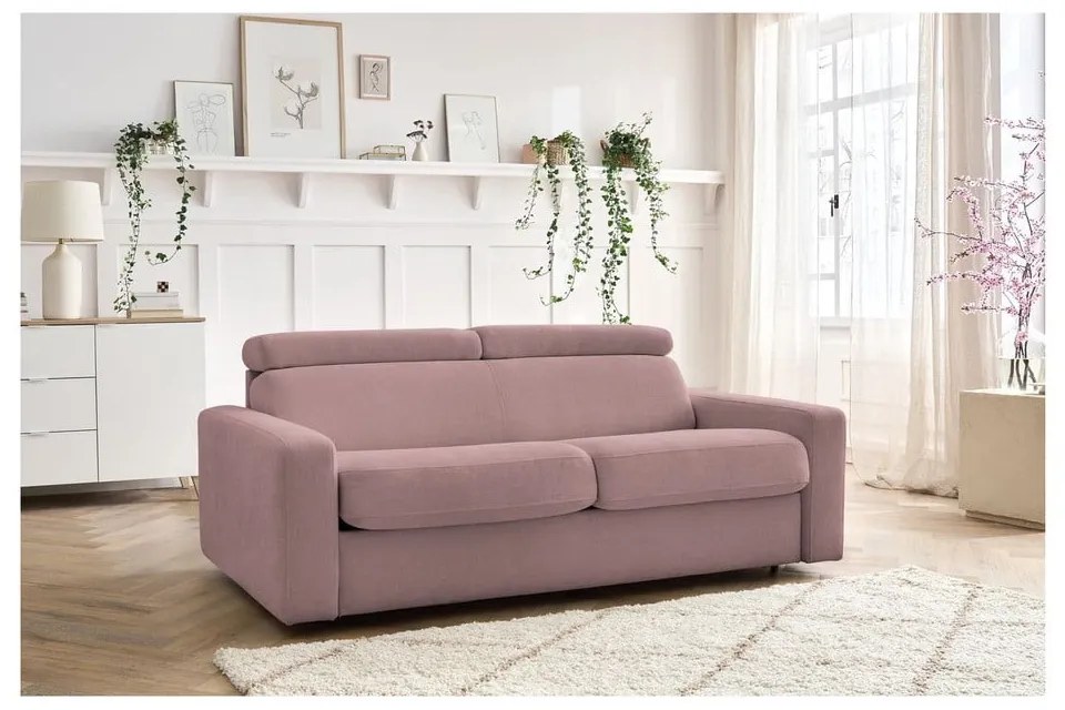 Różowa rozkładana sofa 215 cm Monaco – Bobochic Paris