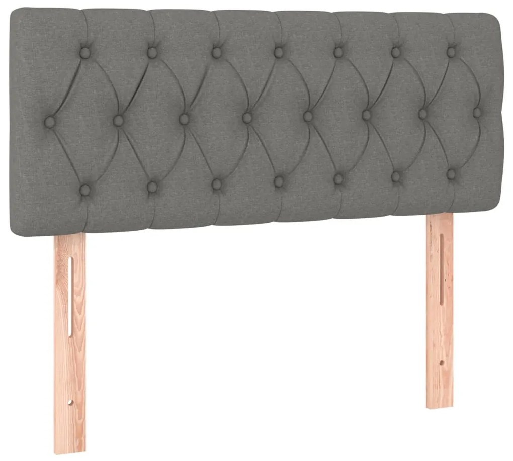 Zagłówek do łóżka z materacem sprężynowym 90 cm ciemnoszary
