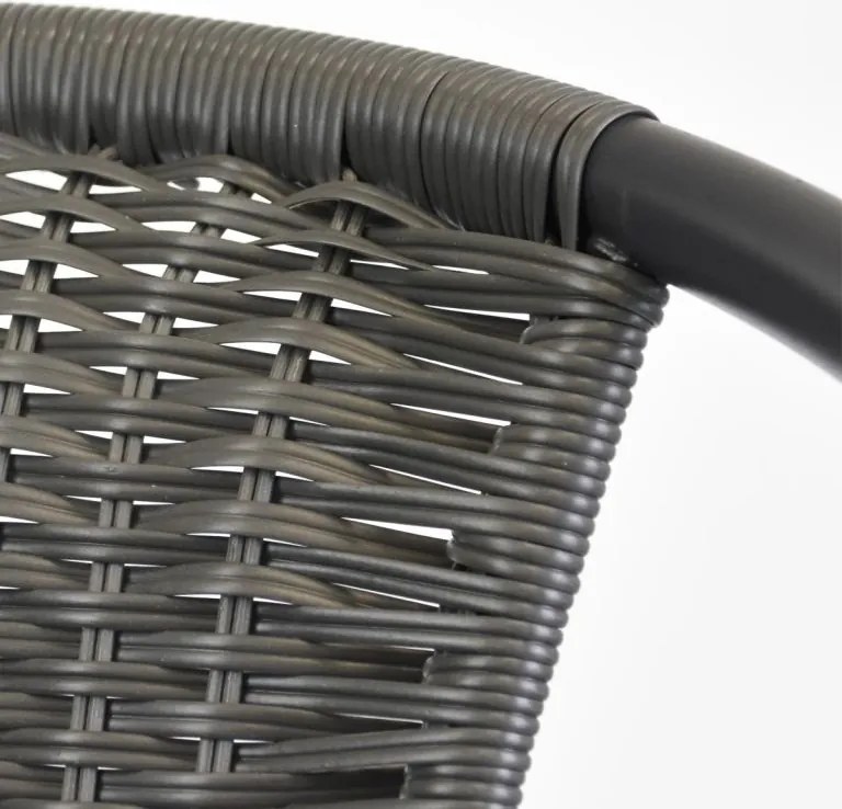 Zestaw krzeseł ogrodowych bistro, szare, 4 szt