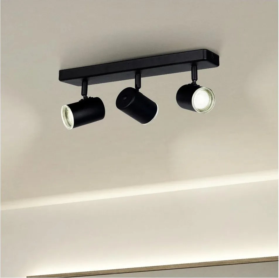 Eglo 901966 - Oprawa punktowa do łazienki CONSUMA 3xGU10/5W/230V IP44 czarna