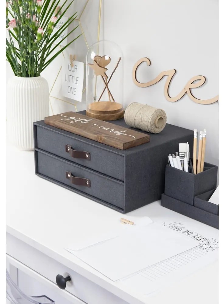 Kartonowy organizer z szufladką Birger Canvas Paper Laminate – Bigso
