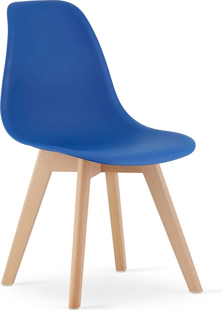 PROMOCJA Niebieskie krzesło KITO z bukowymi nogami II. jakość