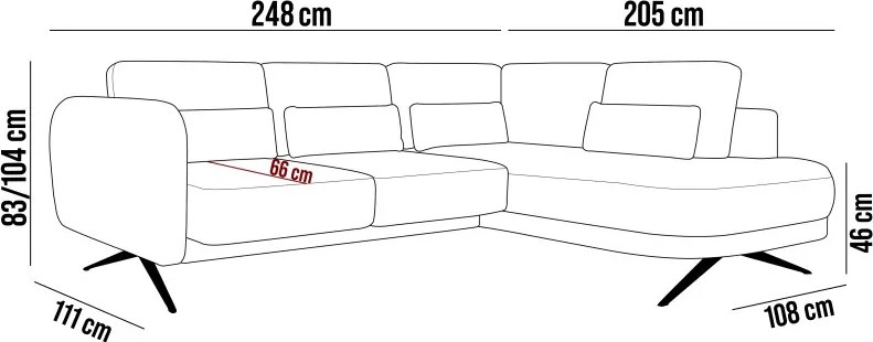 Narożnik ILUSIO L z elektryczną regulacją w tkaninie Now Or Never 16 WERSAL