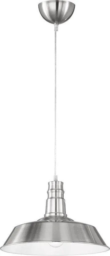 Metalowa lampa wisząca w kolorze matowego srebra z metalowym kloszem ø 36 cm Will – Reality
