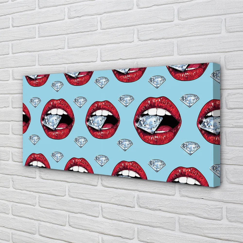Obraz drukowany na płótnie Diamentowy Blask Ust