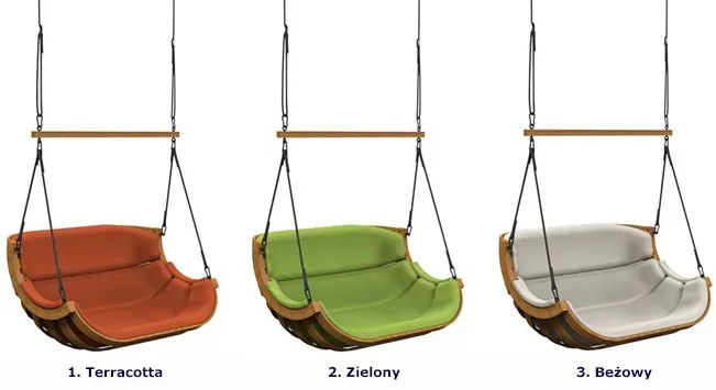 Zielona wisząca huśtawka na taras N2-W22