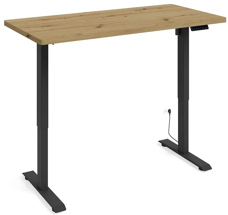 Nowoczesne biurko do pracy na stojąco dąb artisan + czarny A9-Z13