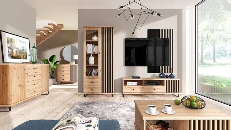 Ozdobny panel ścienny lamelowy dąb artisan Z5-D37