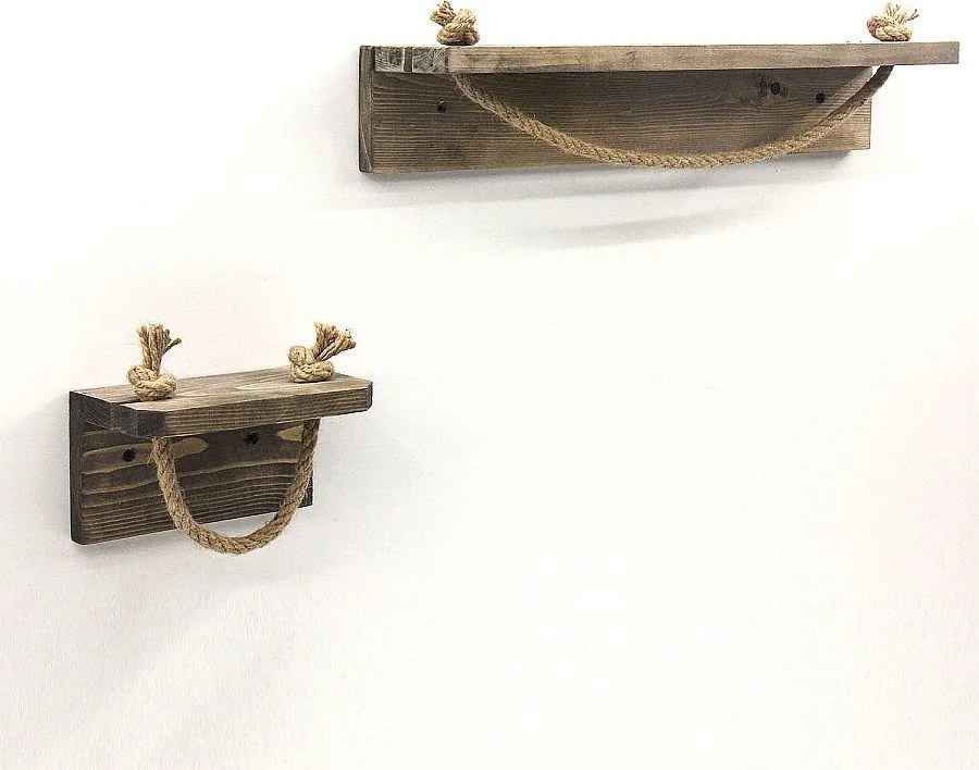 Półka ścienna – 50 cm x 10 cm x 9 cm – Orzech – Drewno jodłowe